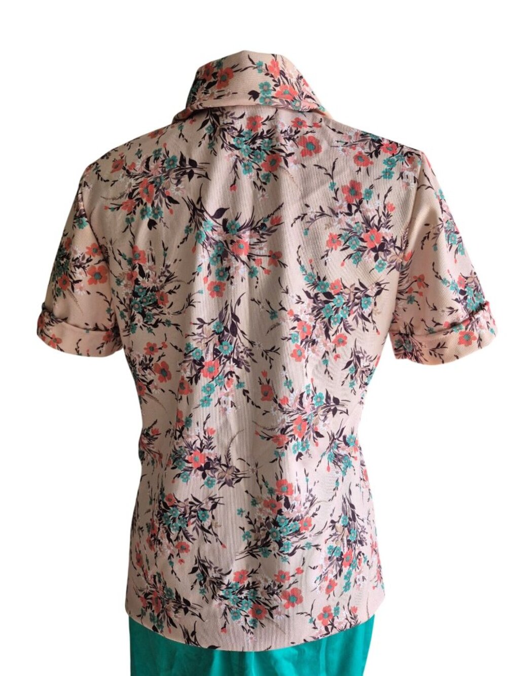 Vintage Smartique Floral Button-Up Short Sleeve Blouse size M - Picture 2 of 7